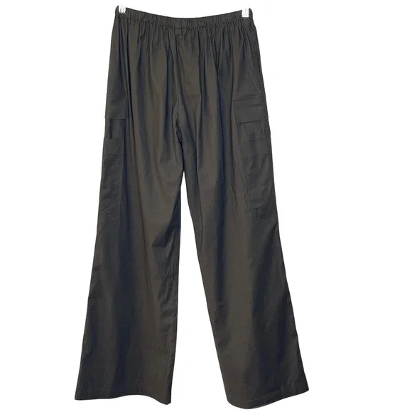 Reformation Cargo Pants Wide Leg Olive Green Drawstring Waist Women's Size 4 - Picture 2 of 10